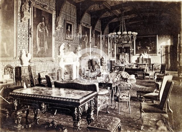 The salon, Newstead Abbey, Nottinghamshire, 1874. Creator: R Allen.