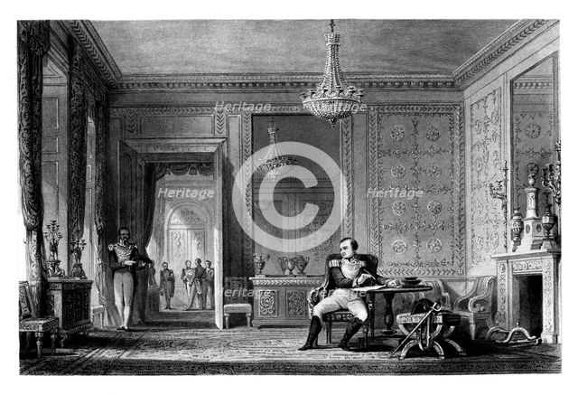 The Salon of Abdication, Fontainebleau, 1875.Artist: JB Allen