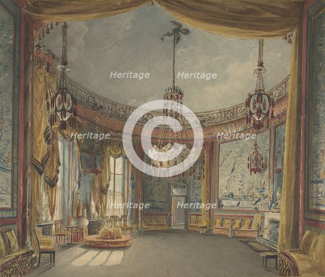 The Saloon, Brighton Pavilion, ca. 1826. Creator: Augustus Charles Pugin.