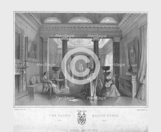 'The Saloon, Hadzor House', 19th century. Creator: Frederick Peake.