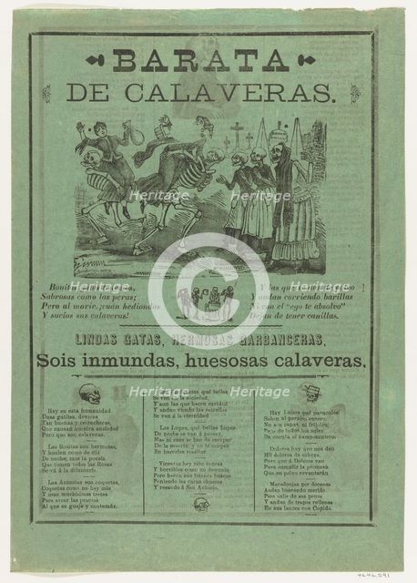 The sale of skeletons, 1907., 1907. Creator: José Guadalupe Posada.