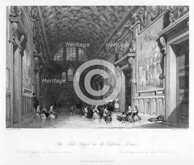'The 'Sale Regia' in the Vatican, Rome', 19th century. Artist: E Challis
