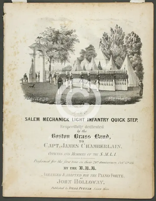 The Salem Mechanick Light Infantry Quick Step, 1836. Creator: Fitz Hugh Lane.