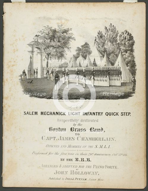The Salem Mechanick Light Infantry Quick Step, 1836. Creator: Fitz Hugh Lane.