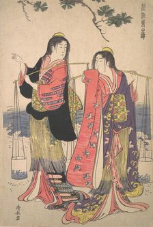 The Salt Maidens Murusame and Matsukaze, ca. 1786. Creator: Torii Kiyonaga
