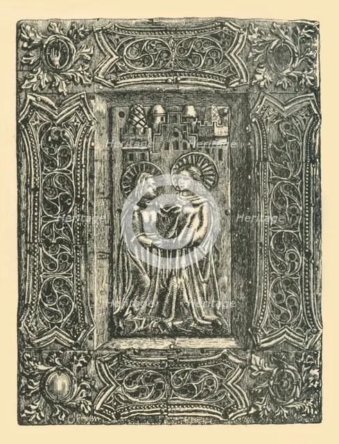 The Salutation, book cover, 15th century, (1881).  Creator: W. Rawson.