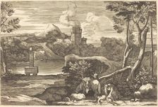 The Samaritan Pours Oil and Wine in the Wounds of a Man Left for Dead. Creator: Sébastien Bourdon