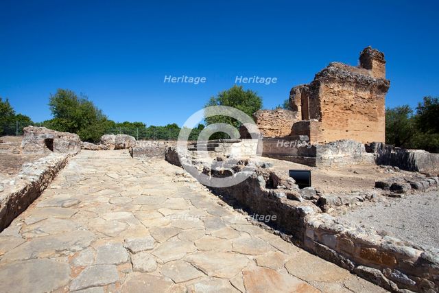 The sanctuary and a Roman road at Milreu, Portugal, 2009. Creator: Samuel Magal.