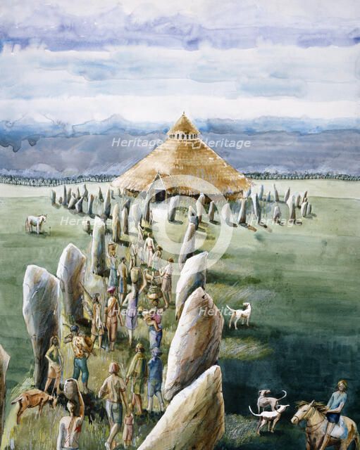 The Sanctuary, Avebury, c3rd millennium BC, (c1990-2010). Artist: Judith Dobie.