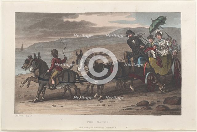 The Sands, from "Poetical Sketches of Scarborough", 1813., 1813. Creators: Thomas Rowlandson, Joseph Constantine Stadler, J. Bluck.