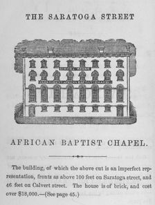 The Saratoga Street African Baptist Chapel, 1859. Creator: Unknown