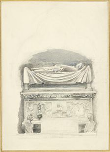 The Sarcophagus and Effigy of the Tomb of Cangrande I della Scala, Verona, 21 May - 1 July 1869. Creator: John Ruskin