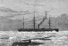 The Sardinian forcing her way through ice in the Gulf of St. Lawrence, 1880. Creator: Josiah Robert Wells