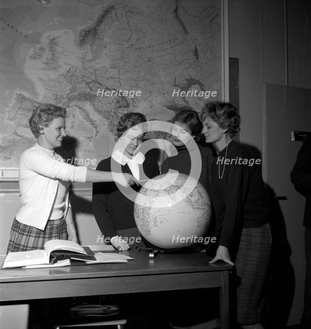The SAS stewardess school, Bromma, Stockholm, Sweden, 1960. Creator: Torkel Lindeberg.