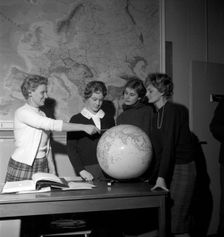 The SAS stewardess school, Bromma, Stockholm, Sweden, 1960. Creator: Torkel Lindeberg