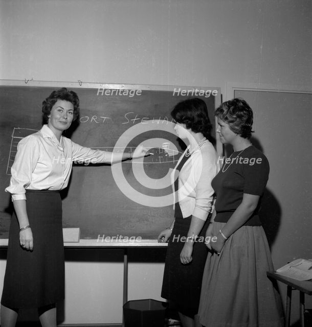 The SAS stewardess school, Bromma, Stockholm, Sweden, 1960. Creator: Torkel Lindeberg.