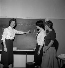 The SAS stewardess school, Bromma, Stockholm, Sweden, 1960. Creator: Torkel Lindeberg