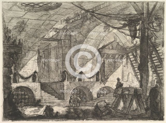 The Sawhorse, from Carceri d'invenzione (Imaginary Prisons), ca. 1749-50. Creator: Giovanni Battista Piranesi.