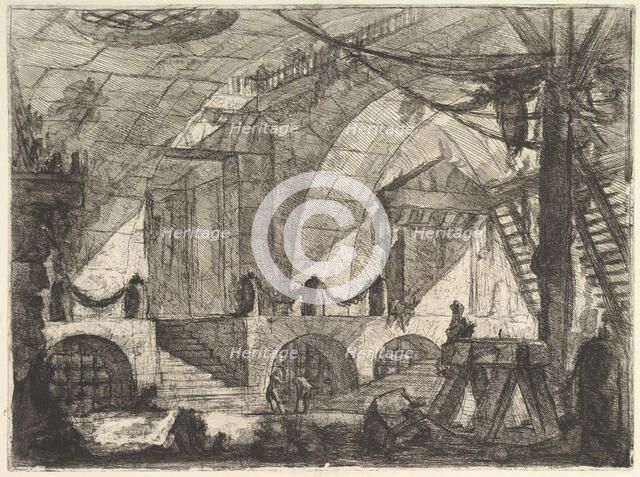 The Sawhorse, from Carceri d'invenzione (Imaginary Prisons), ca. 1749-50. Creator: Giovanni Battista Piranesi.