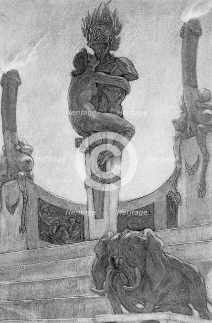 The Satanists: The Idol, 1882. Creator: Félicien Rops.