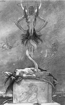 The Satanists: The Sacrifice, 1882. Creator: Félicien Rops