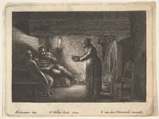 The satyr and the peasant, 1644. Creator: F van den Wyngarde