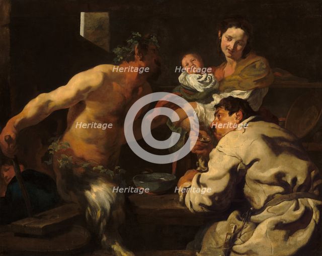 The Satyr and the Peasant, possibly c. 1623/1626. Creator: Johann Liss.