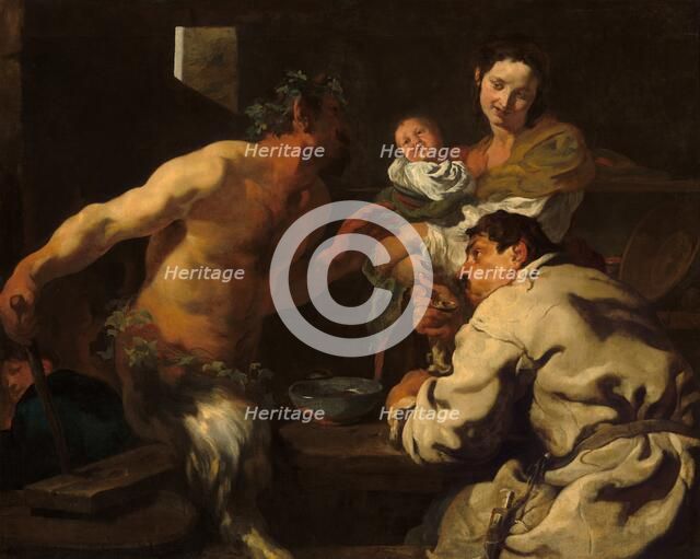 The Satyr and the Peasant, possibly c. 1623/1626. Creator: Johann Liss.