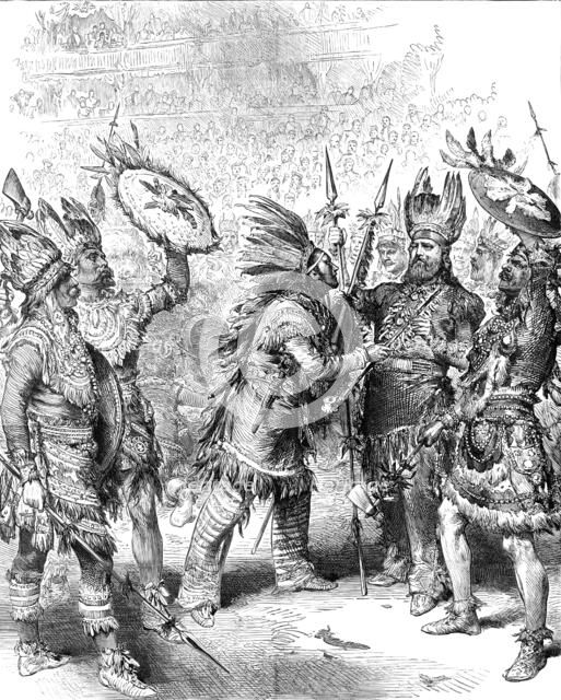 The Savage Club Entertainment at the Royal Albert Hall: the Pipe of Peace, 1883. Creator: Unknown.