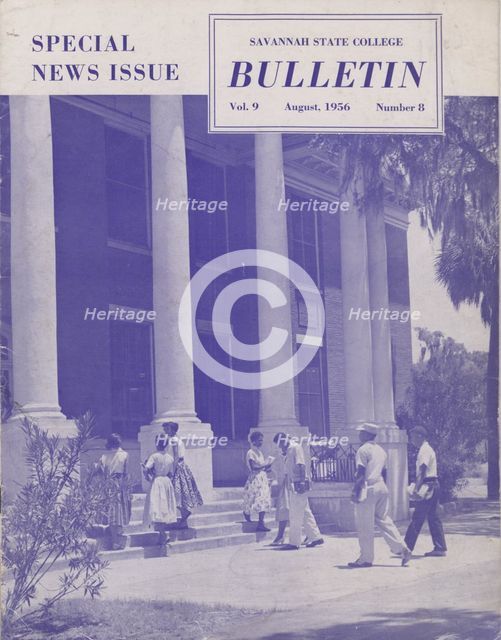 The Savannah State College Bulletin: Special News Issue, Vol. 9, No. 8, 1956-08. Creator: Victor H Green & Co.