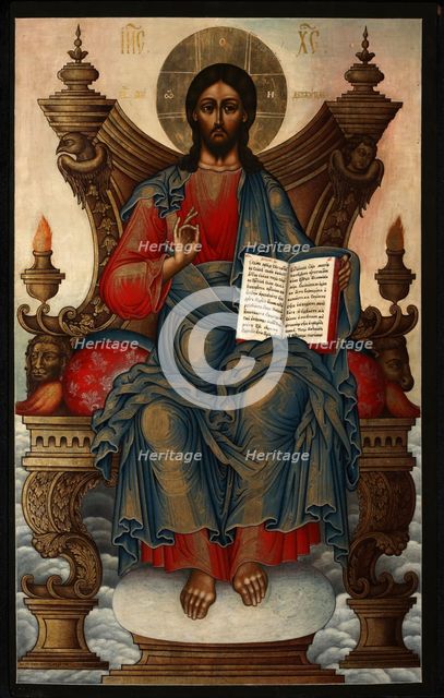 The Saviour Enthroned, 1762. Artist: Soplyakov, Mikhail Alexeyevich (1722-1799)