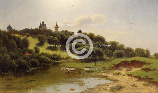 The Savvino-Storozhevsky Monastery near Zvenigorod, 1860. Artist: Kamenev, Lev Lyvovich (1833-1886)