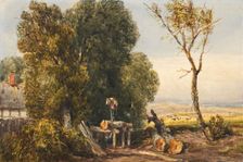 The Saw Pit, 1832-38. Creator: David Cox the Elder