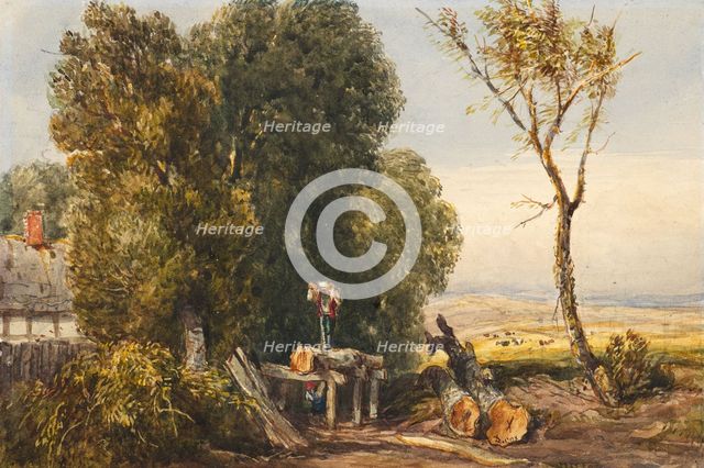 The Saw Pit, 1832-38. Creator: David Cox the Elder.