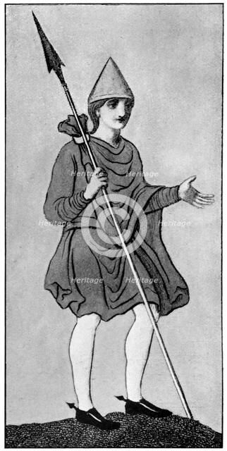 The Saxon mantle, showing method of fastening, (1910). Artist: Unknown