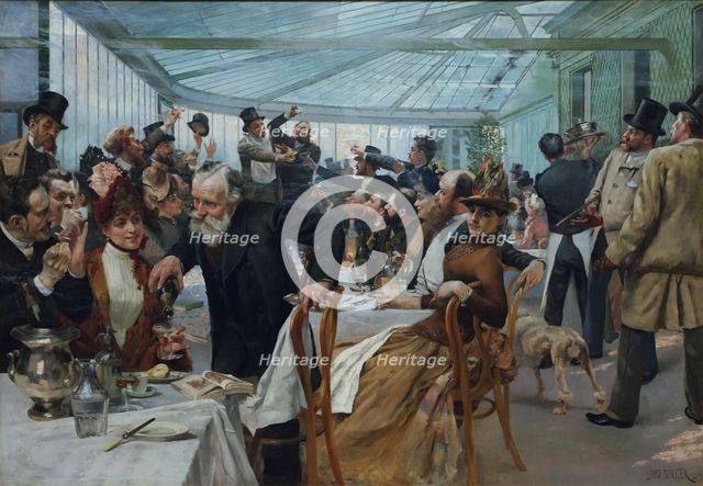 The Scandinavian Artists' Lunch at Café Ledoyen, Paris: Varnishing Day , 1886. Creator: Birger, Hugo (1854-1887).