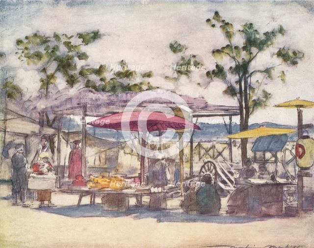 'The Scarlet Umbrella', c1887, (1901). Artist: Mortimer L Menpes.