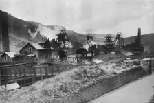 The scene of the Coal Strike: A typical South Wales coat mine 1915