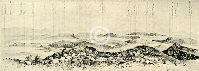 'The Scene of the Fighting at Monte Cristo Hill on February 19', 1900. Creator: Unknown.