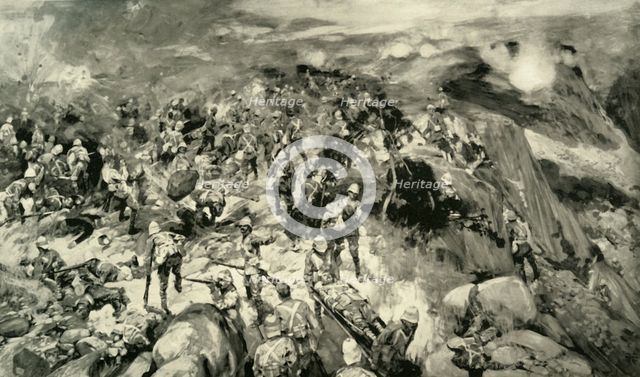 'The Scene on Spion Kop - Major Thorneycroft's Desperate Situation', 1900. Creator: Frank Craig.