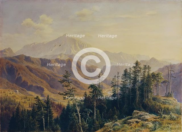 The Schneeberg in Lower Austria seen from Gutenstein, 1880. Creator: Ludwig Halauska.