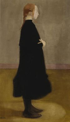 The School Girl II (Girl in Black), 1908. Creator: Helene Schjerfbeck