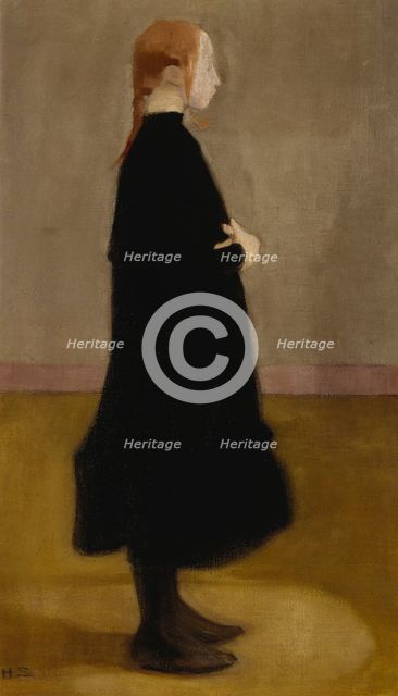 The School Girl II (Girl in Black), 1908. Creator: Helene Schjerfbeck.