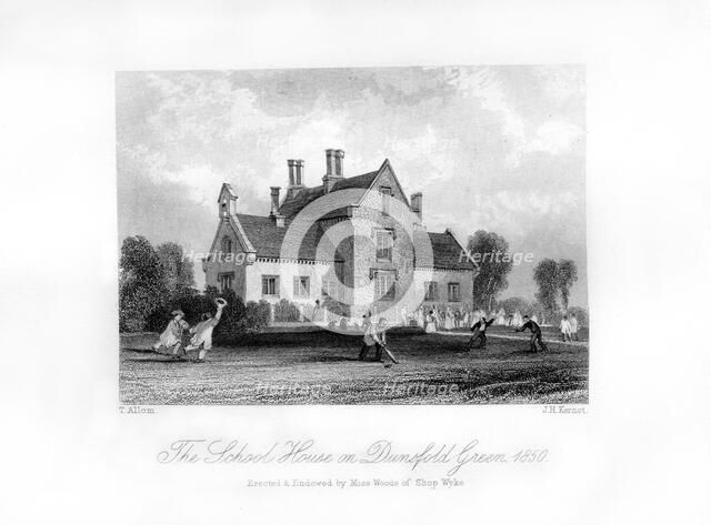 'The School House on Dunsfold Green', Surrey, 1850. Artist: J H Kernot