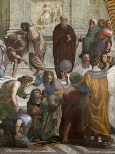 The School of Athens. Detail. (Fresco in Stanza della Segnatura), ca 1510-1511. Creator: Raphael (Raffaello Sanzio da Urbino) (1483-1520)