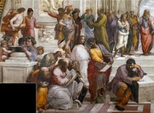 The School of Athens. Detail. (Fresco in Stanza della Segnatura), ca 1510-1511. Creator: Raphael (Raffaello Sanzio da Urbino) (1483-1520)