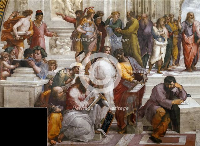 The School of Athens. Detail. (Fresco in Stanza della Segnatura), ca 1510-1511. Creator: Raphael (Raffaello Sanzio da Urbino) (1483-1520).