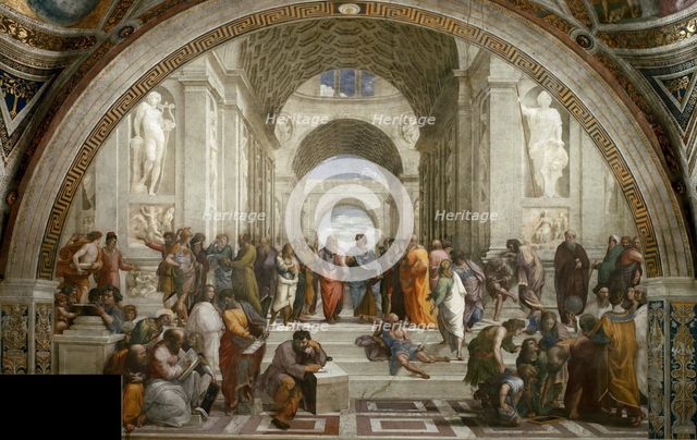 The School of Athens. (Fresco in Stanza della Segnatura), ca 1510-1511. Creator: Raphael (Raffaello Sanzio da Urbino) (1483-1520).
