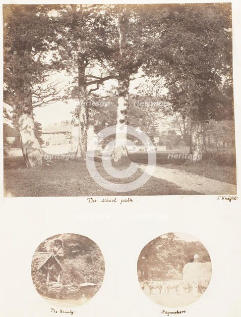 The School Path; The Shanty; Haymakers, 1853-56. Creator: James Knight.