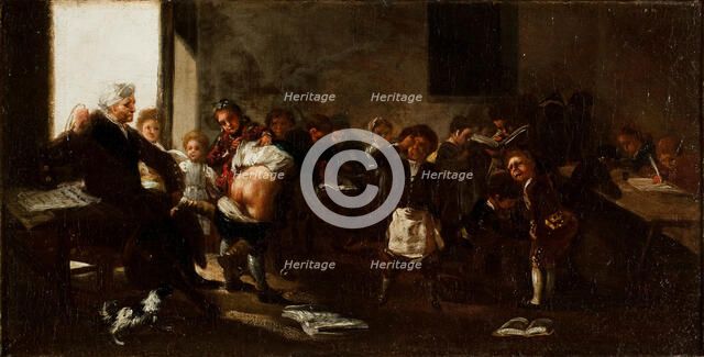 The School Scene (La Letra con Sangre Entra) , 1780-1785. Creator: Goya, Francisco, de (1746-1828).
